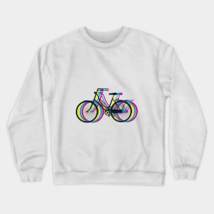 Colorful old bicycle silhouette Crewneck Sweatshirt